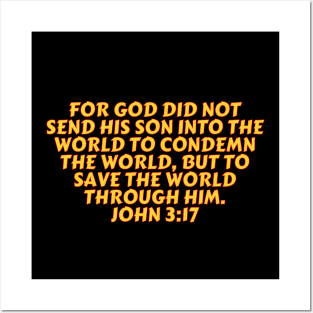 Bible Verse John 3:17 Posters and Art